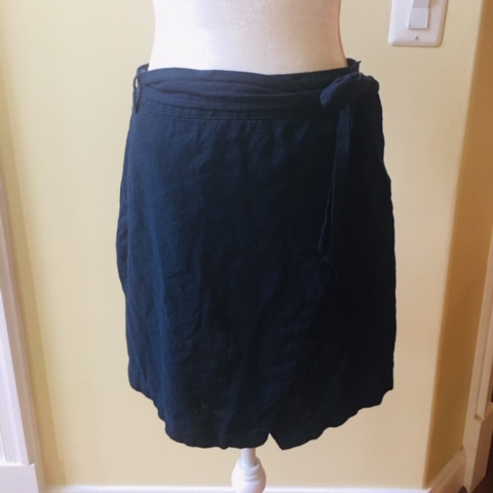 Just Living Blue Mini Wrap Skirt with Sash